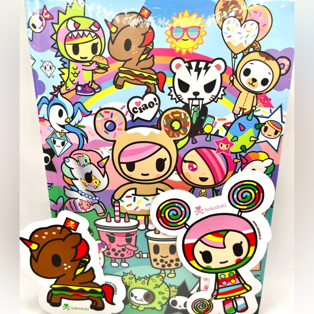 Tokidoki Rainbow Friends Hardcover Notebook with 2 Die Cut Stickers A